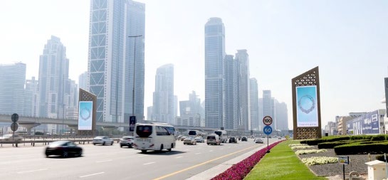 Outdoor digital billboard along Sheikh Zayed Road